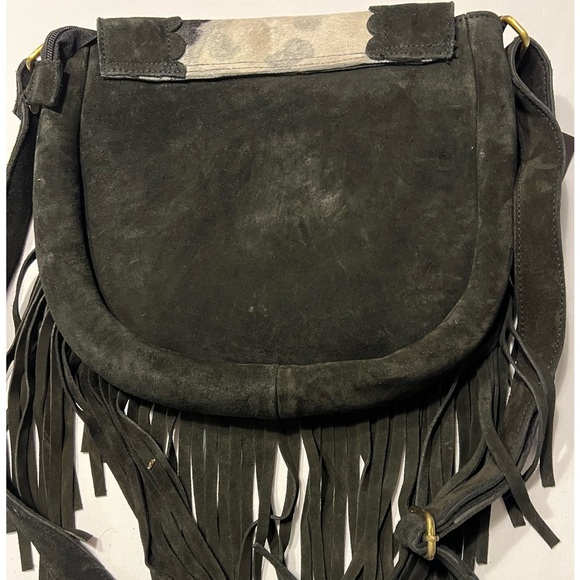 Genuine Suede Leather Crossbody Bag: - Picture 3 of 4